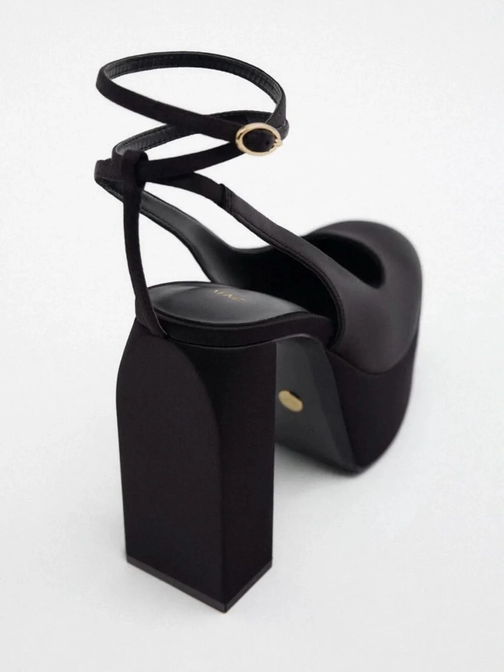 ZARA HIGH HEEL PLATFORM SLINGBACK SHOES BLACK